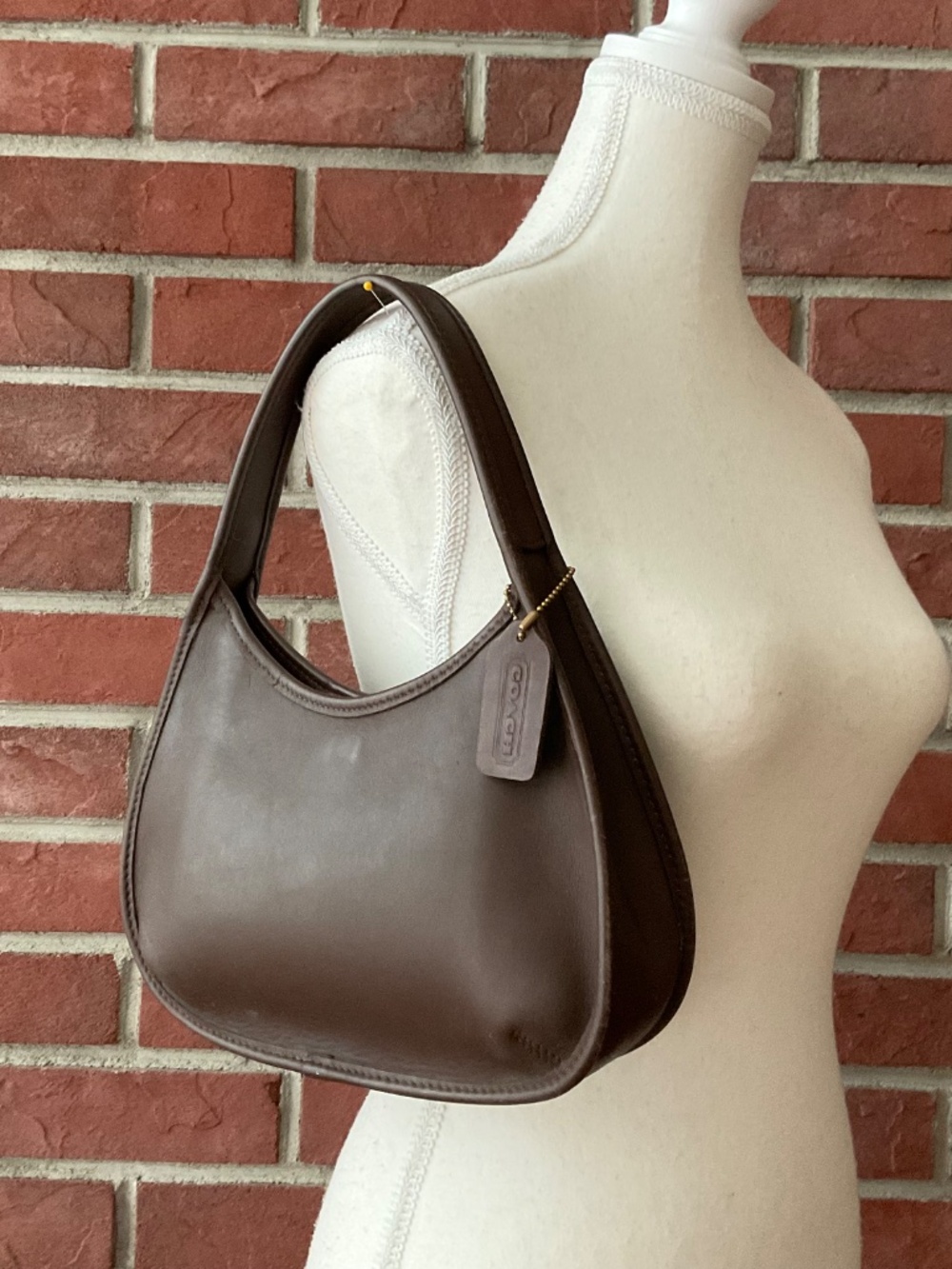 Coach Vintage JOG-9027 Mini Ergo Hobo Satchel Brown Leather Bag Made in USA - Picture 8 of 16